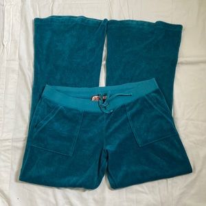 Juicy couture teal terry track pants